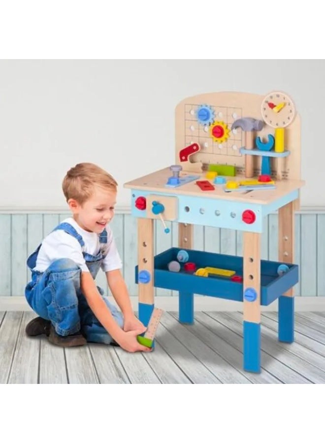 TOOKY TOY TookyToy Wooden Work Bench - 54pcs - Image 2